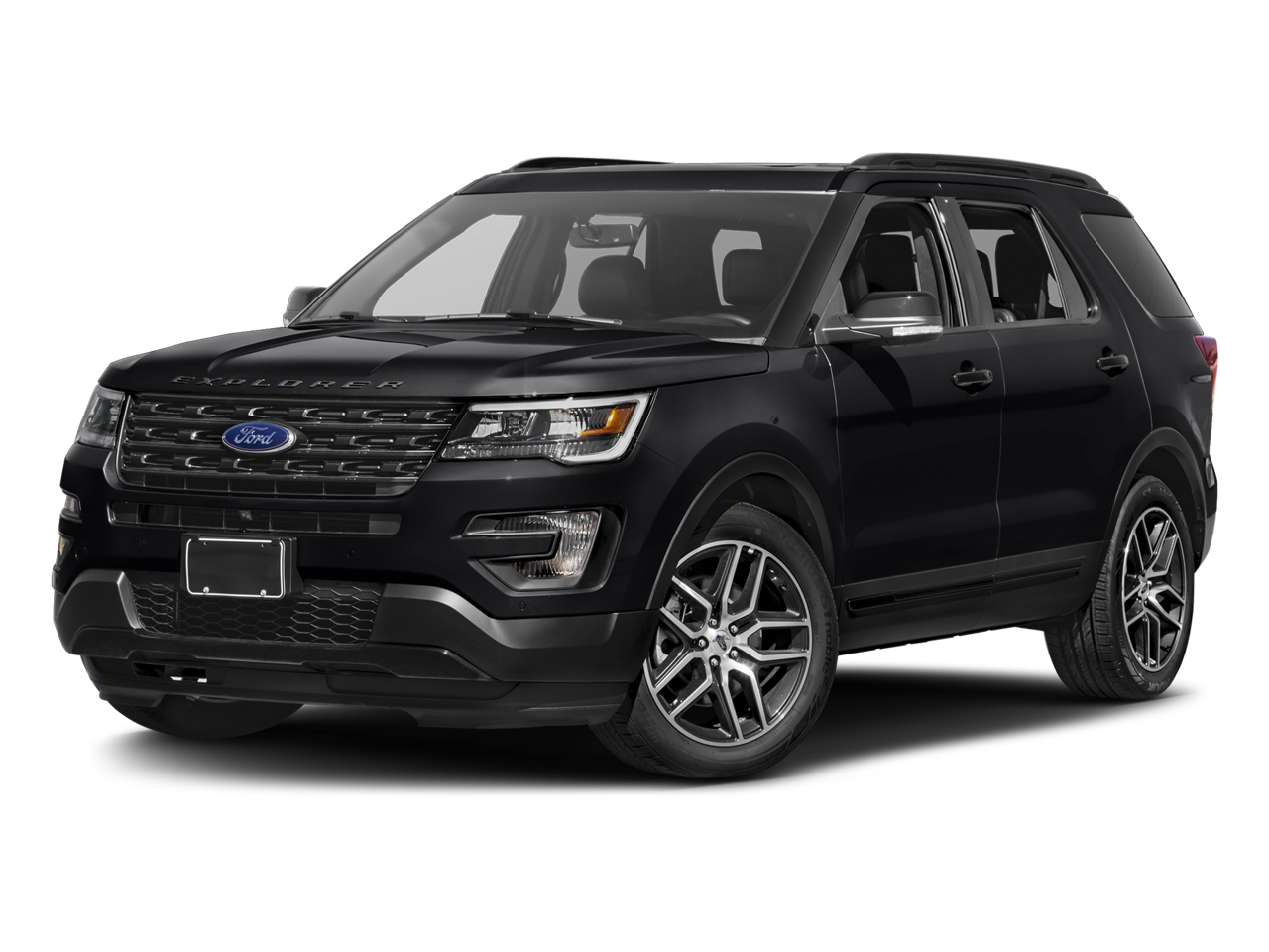 2017 Ford Explorer Sport in Shadow Black — front three-quarter view