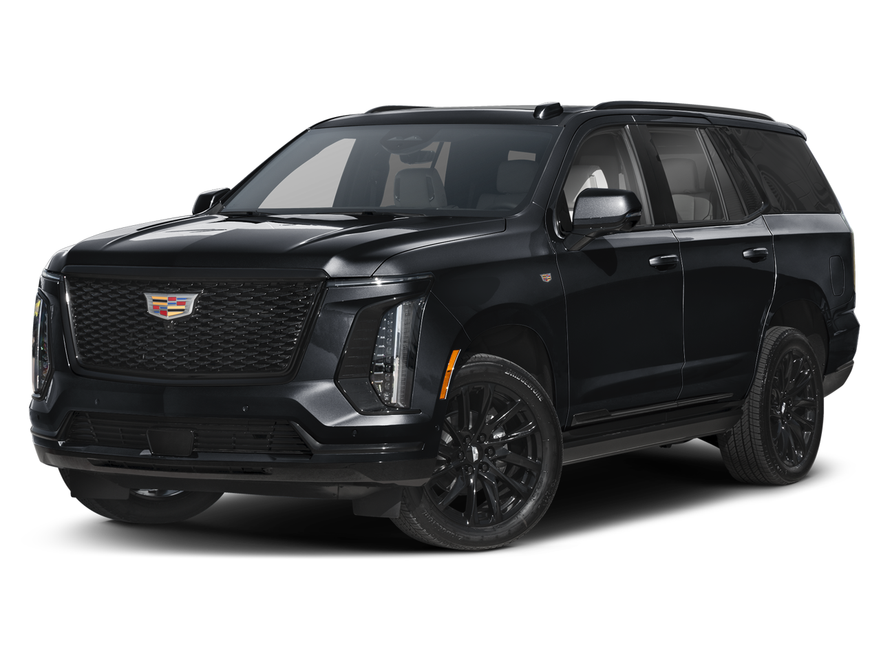 2026 Cadillac Escalade Platinum Sport in Black Raven — front three-quarter view