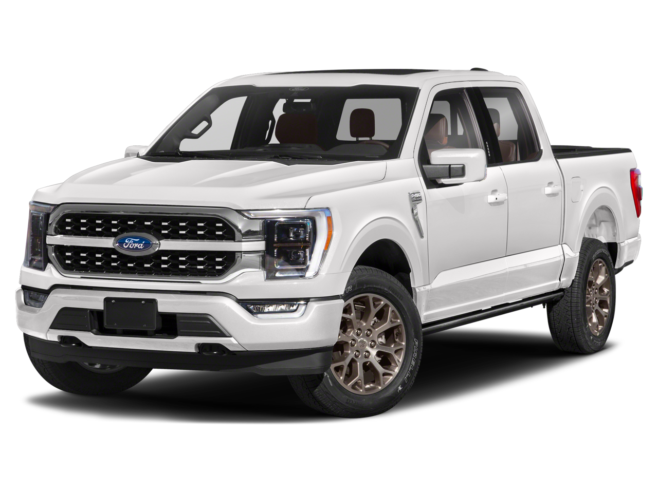 2022 Ford F-150 King Ranch in White — front three-quarter view