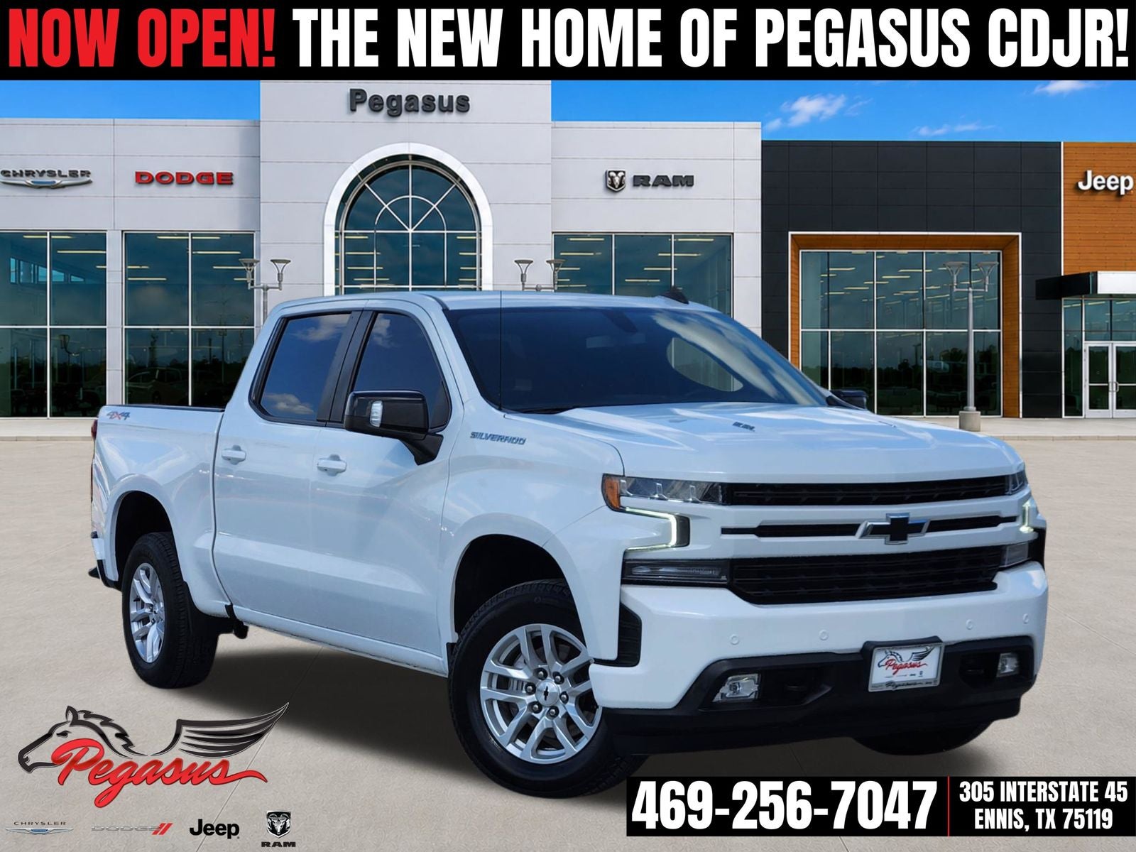 2022 Chevrolet Silverado 1500 LTD 4WD Crew Cab Short Bed RST in Summit White — front three-quarter view