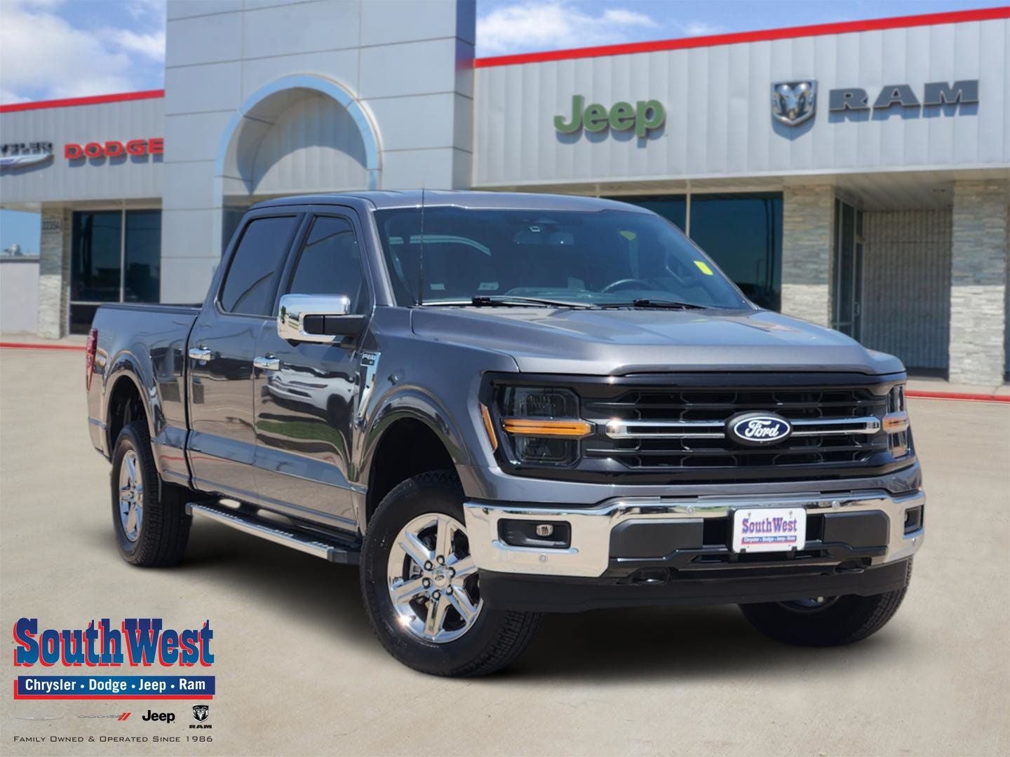 2024 Ford F-150 XLT in Carbonized Gray Metallic — front three-quarter view