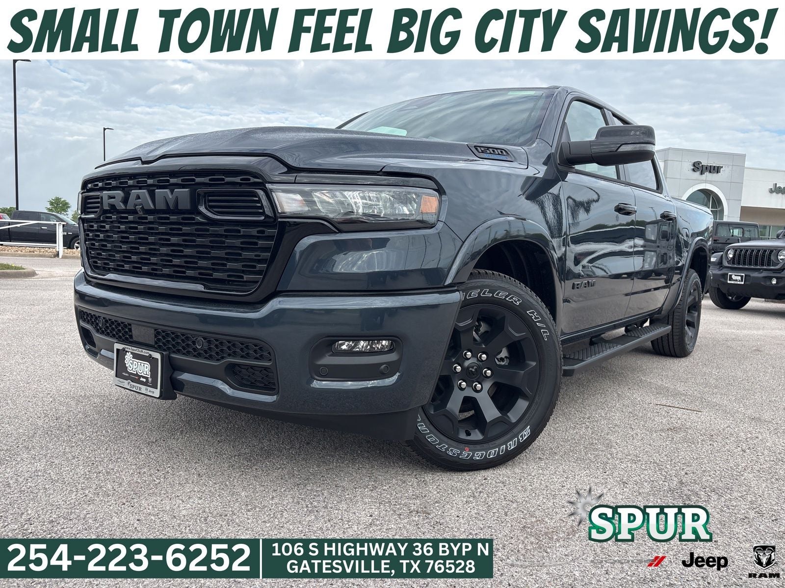 2026 RAM Ram 1500 Lone Star Crew Cab 4x2 5'7' Box in Forged Blue Metallic — front three-quarter view
