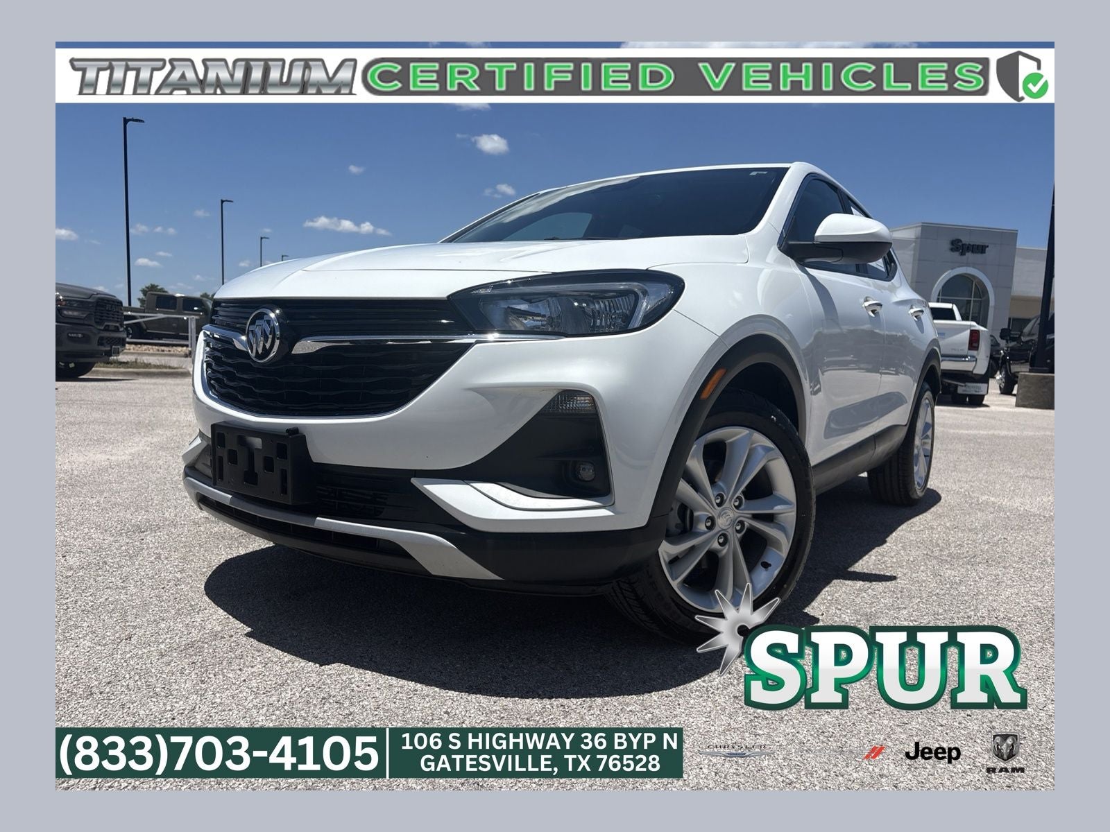 2022 Buick Encore GX FWD Preferred in Summit White — front three-quarter view