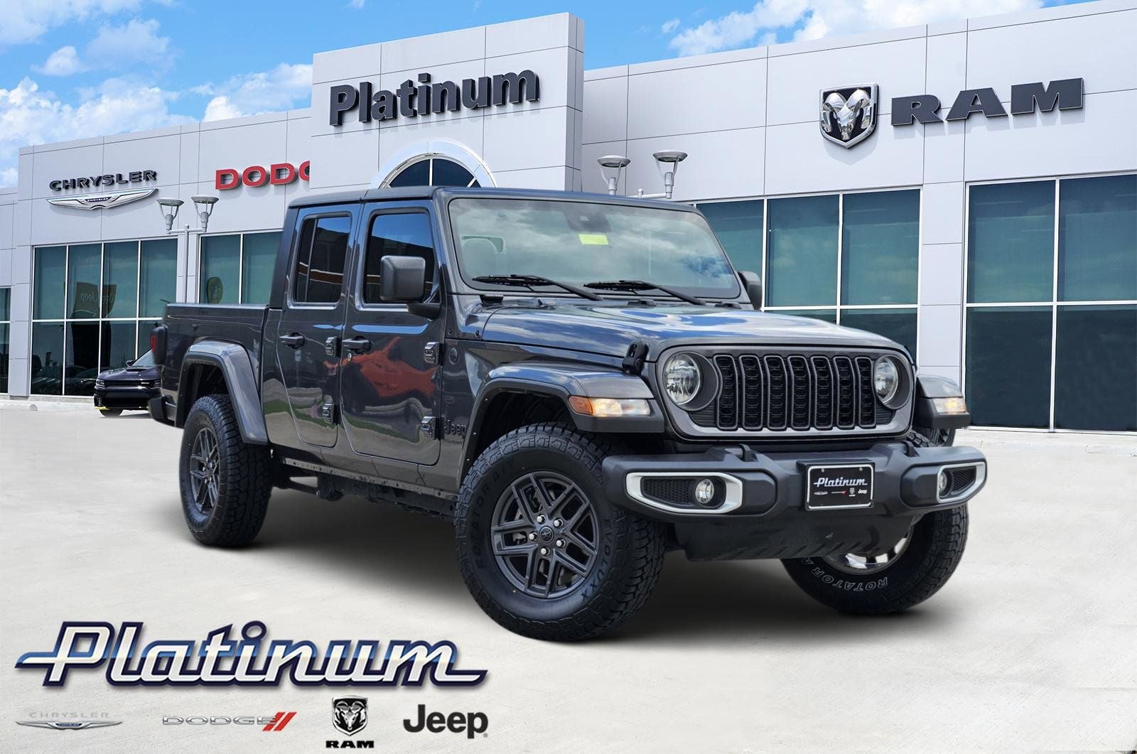 2024 Jeep Gladiator Sport S in Granite Crystal Metallic Clearcoat — front three-quarter view