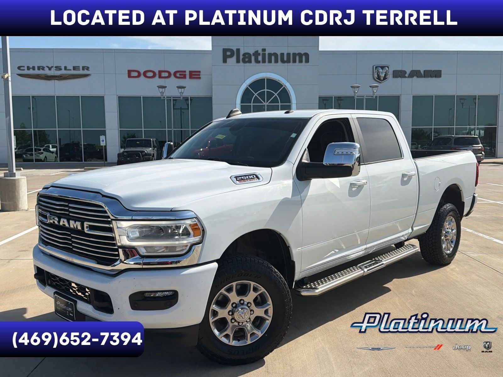 2024 RAM Ram 2500 Laramie Crew Cab 4x4 6'4' Box in Bright White Clearcoat — front three-quarter view