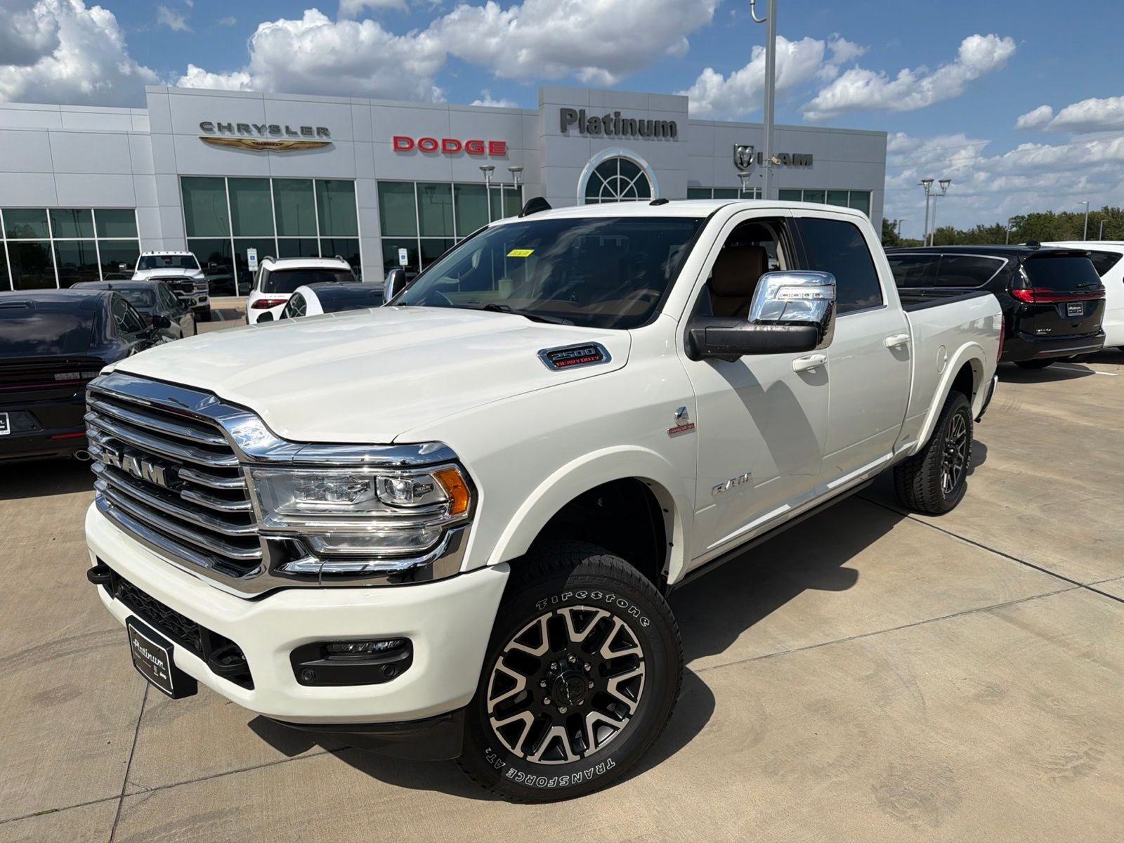 2024 RAM Ram 2500 Limited Longhorn Crew Cab 4x4 6'4' Box in Pearl White — front three-quarter view