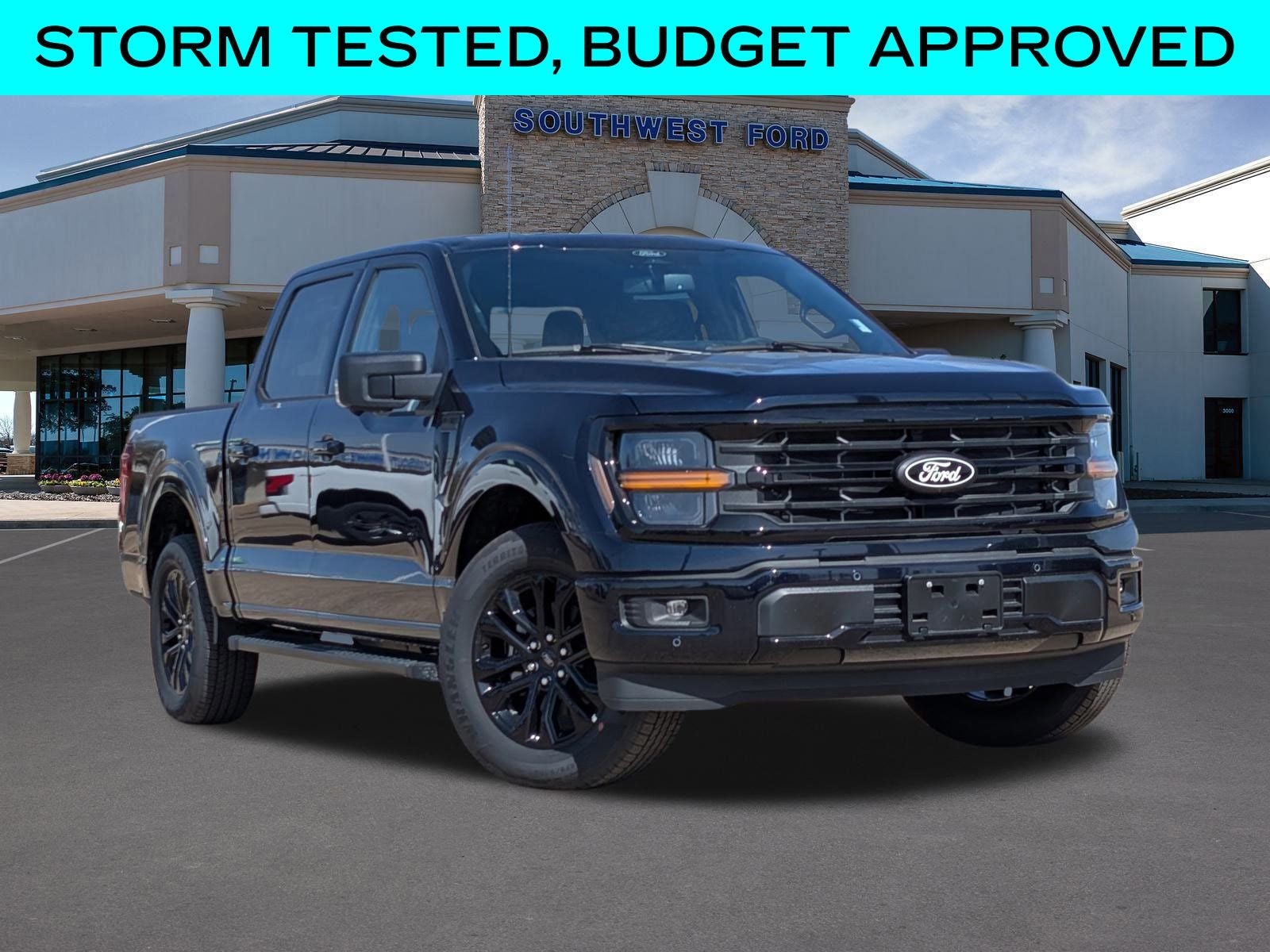 2025 Ford F-150 XLT in Antimatter Blue Metallic — front three-quarter view