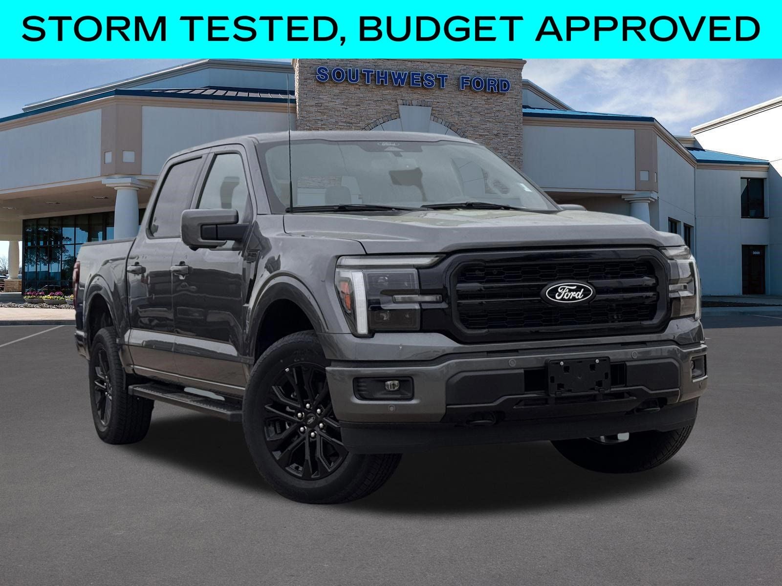 2025 Ford F-150 Lariat in Carbonized Gray Metallic — front three-quarter view