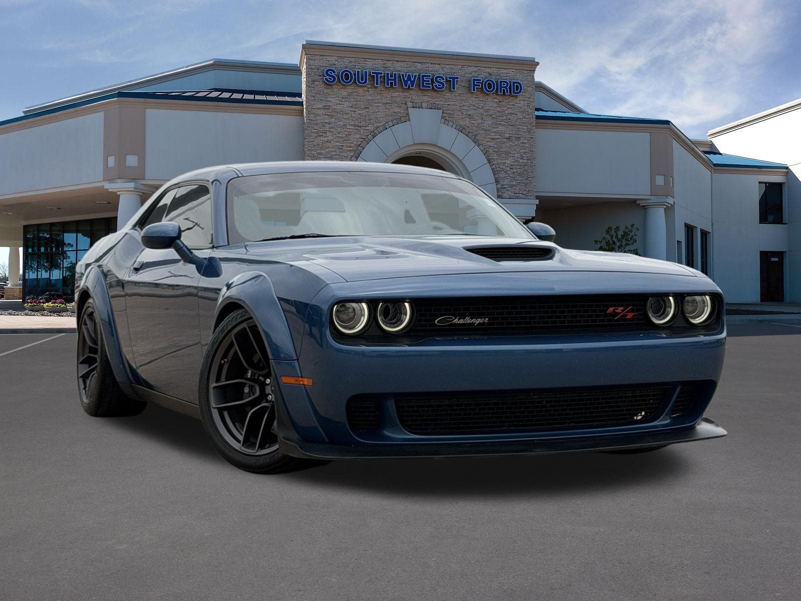 2020 Dodge Challenger R/T Scat Pack Widebody in Frostbite — front three-quarter view