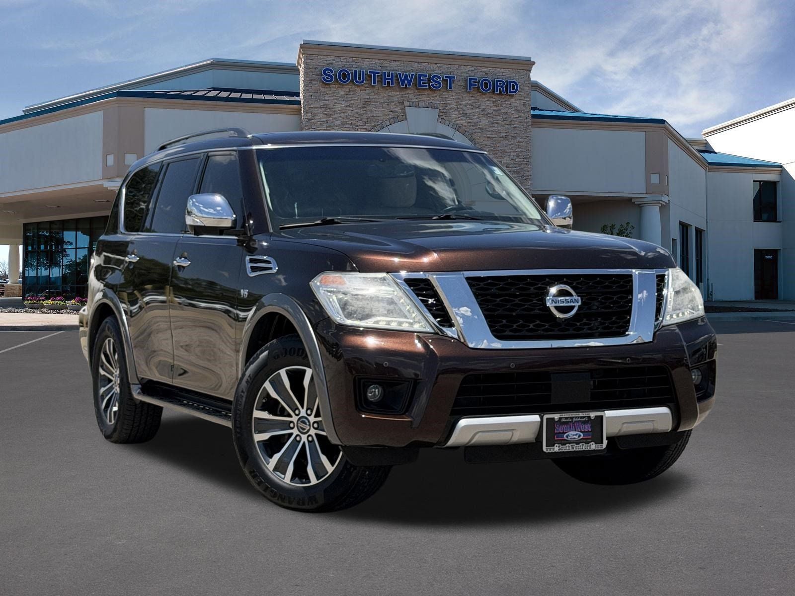 2017 Nissan Armada SL in Mocha Almond — front three-quarter view