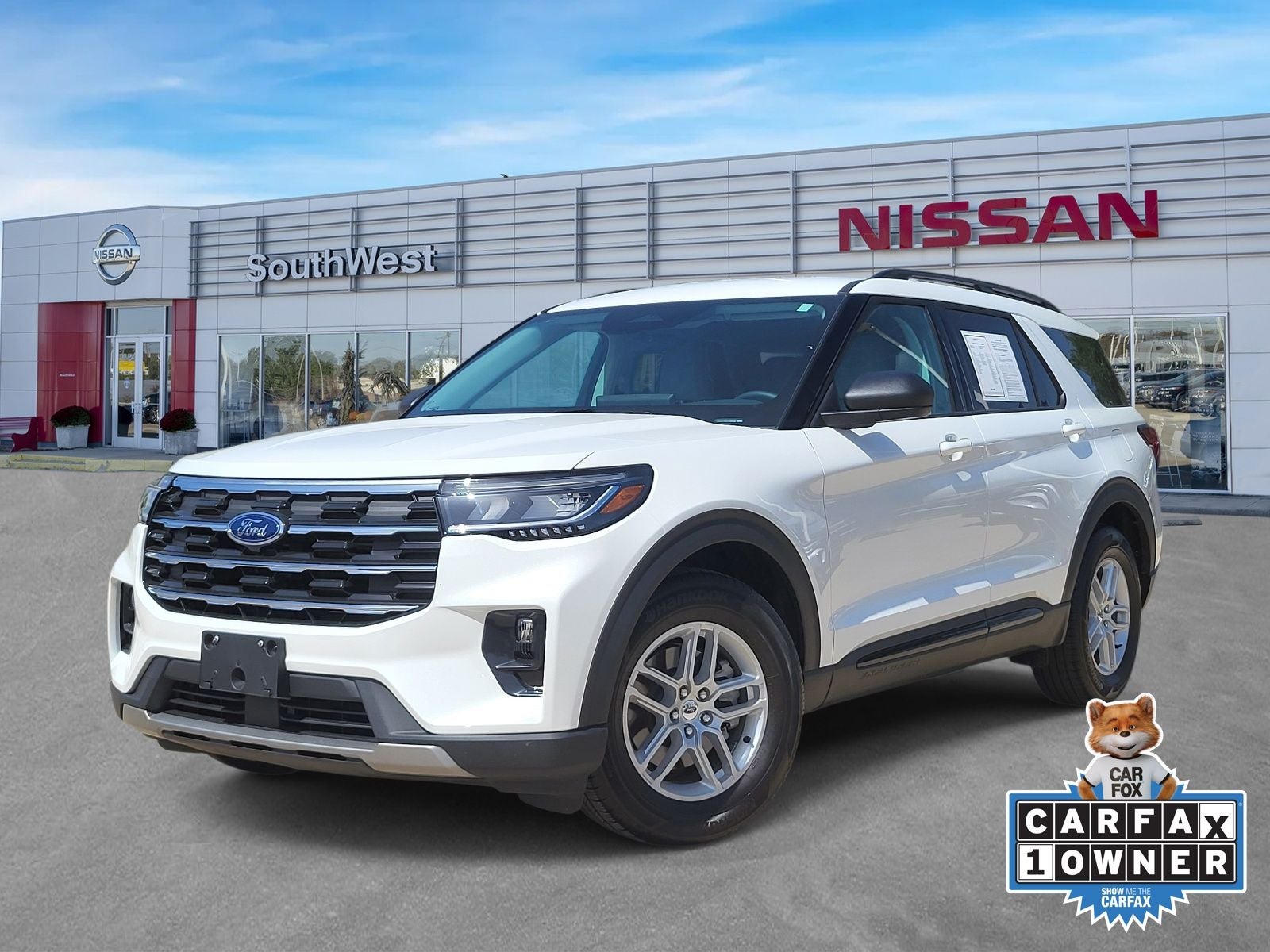 2026 Ford Explorer Active in White Metallic — front three-quarter view