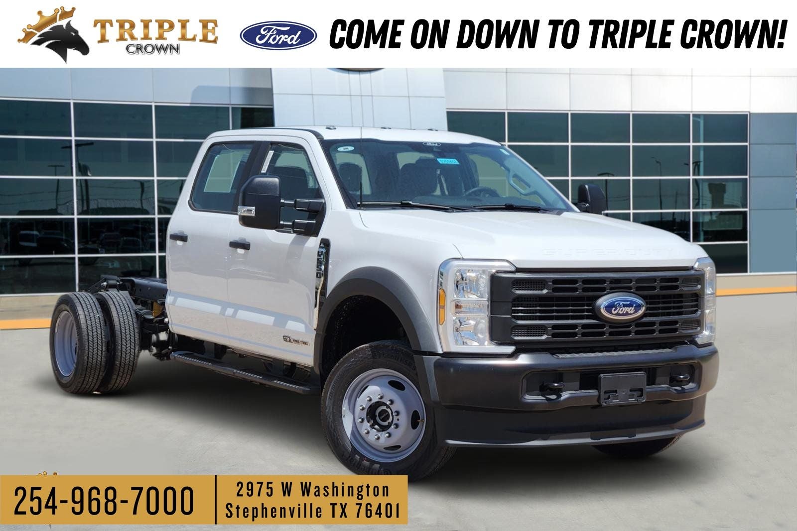 2026 Ford F-550SD XL DRW in Oxford White — front three-quarter view