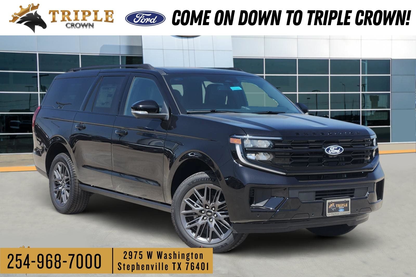 2027 Ford Expedition Max Platinum in Dark Matter Gray Metallic — front three-quarter view