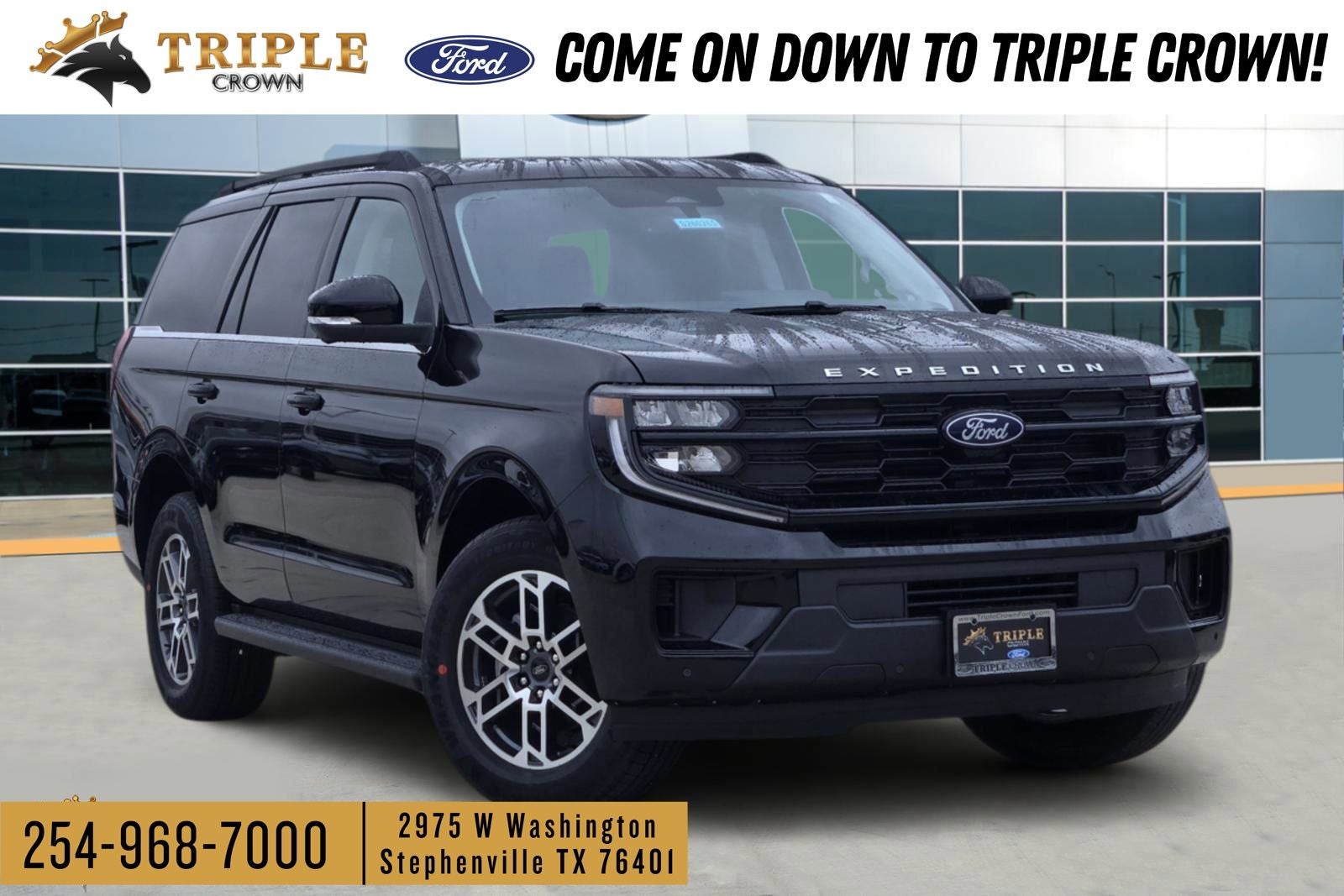2026 Ford Expedition Active in Agate Black Metallic — front three-quarter view
