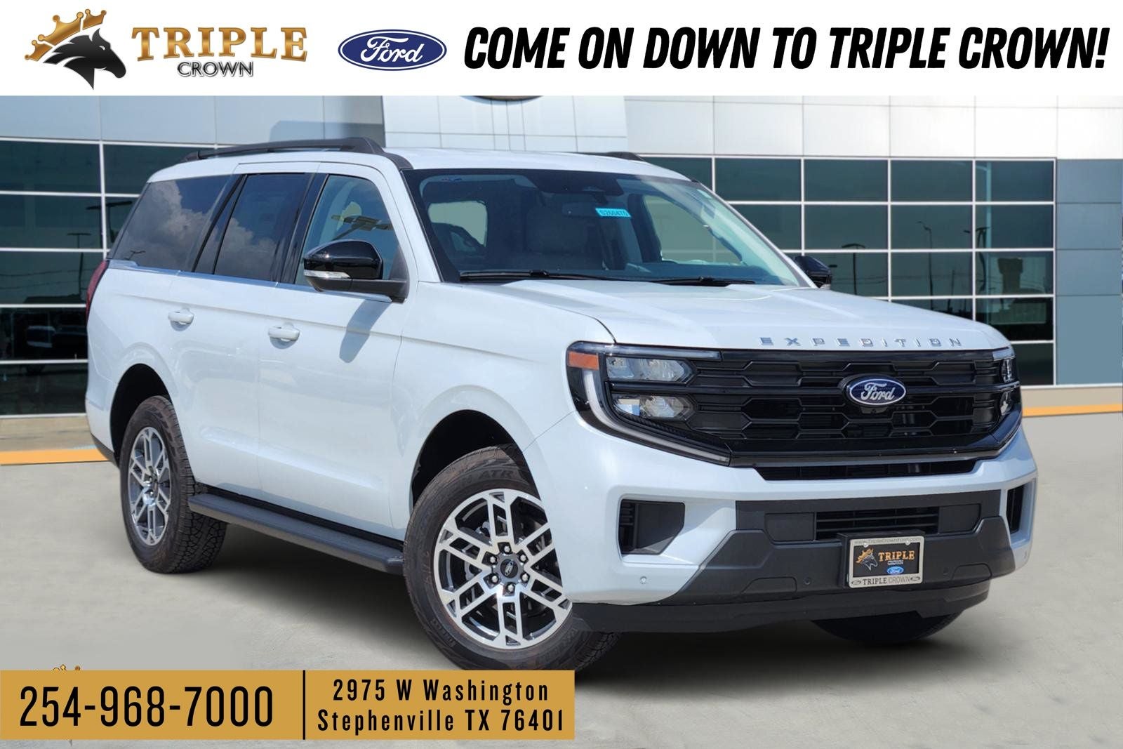 2026 Ford Expedition Active in Space Silver Metallic — front three-quarter view
