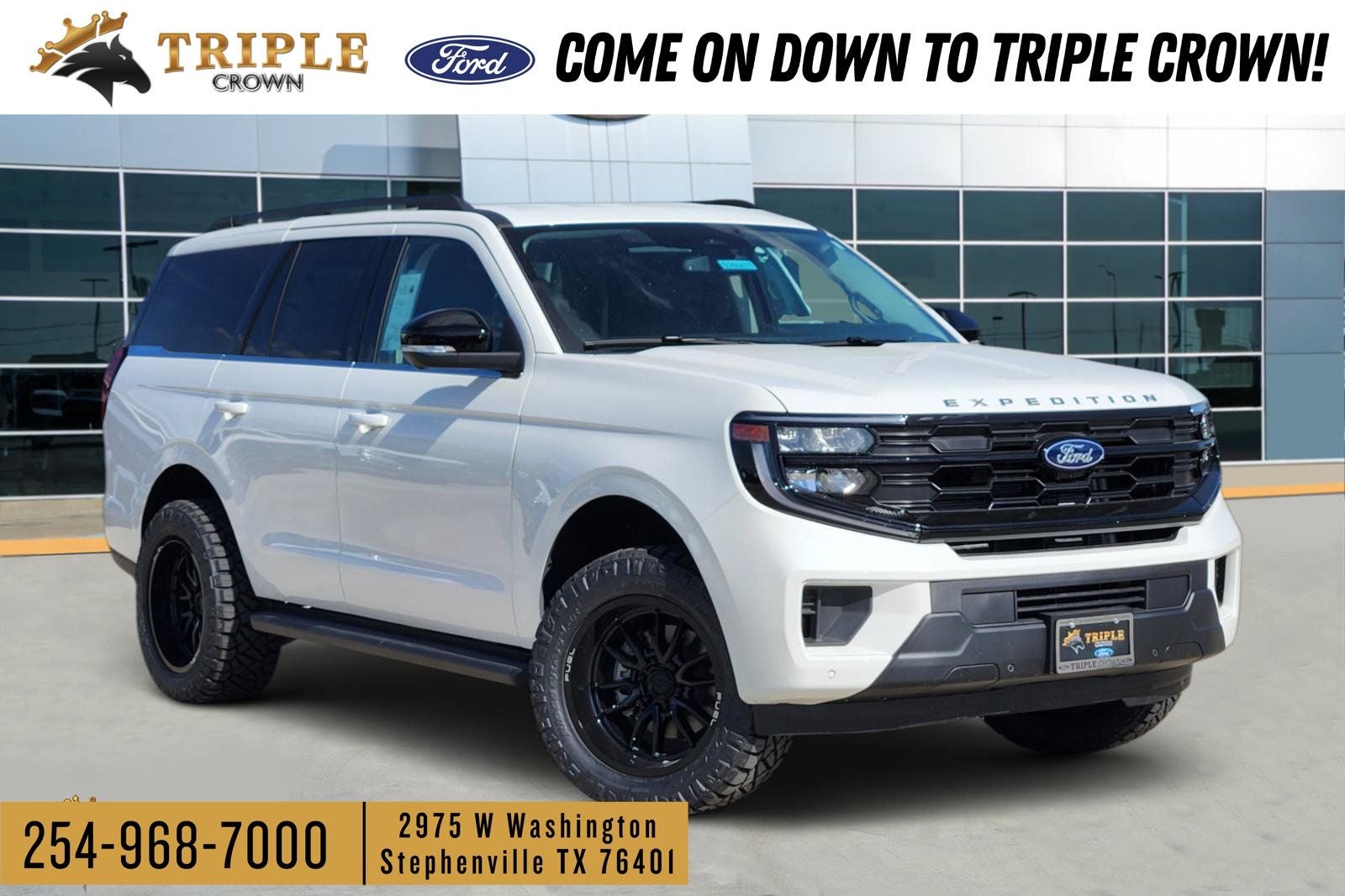 2026 Ford Expedition Active in Star White Metallic Tri-Coat — front three-quarter view