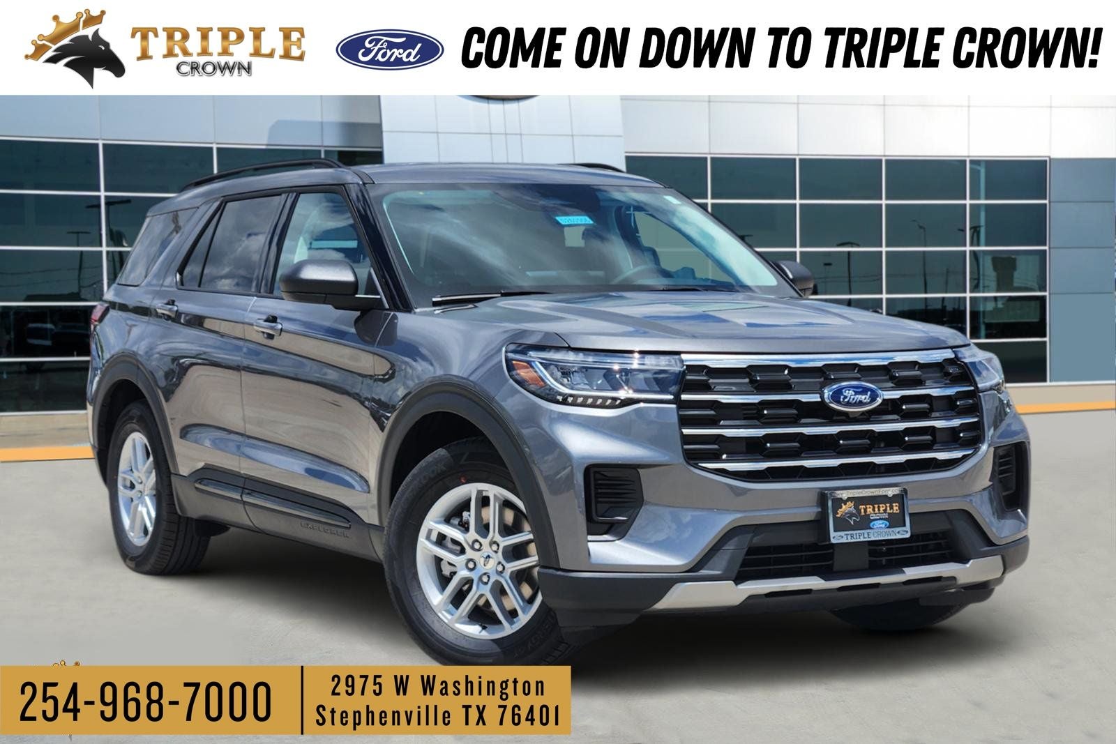 2026 Ford Explorer Active in Carbonized Gray Metallic — front three-quarter view