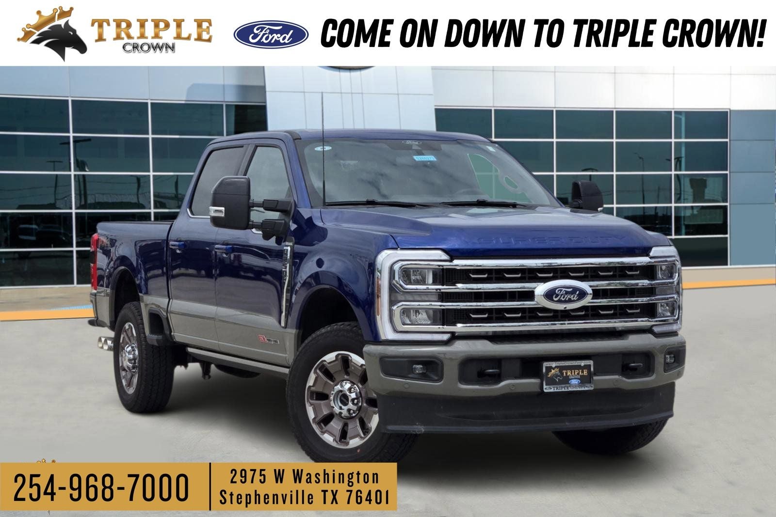 2026 Ford F-250SD King Ranch in Argon Blue Metallic — front three-quarter view