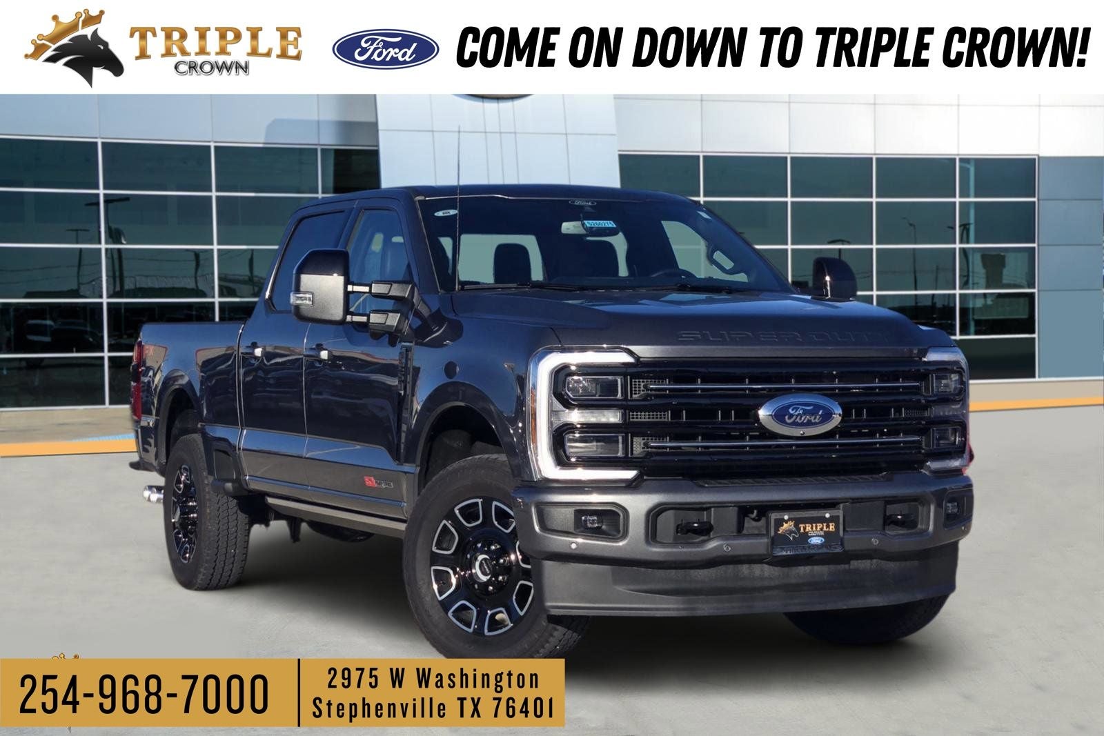 2026 Ford F-250SD Platinum in Carbonized Gray Metallic — front three-quarter view