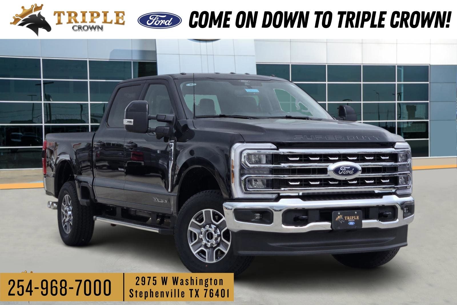 2026 Ford F-250SD Lariat in Agate Black Metallic — front three-quarter view