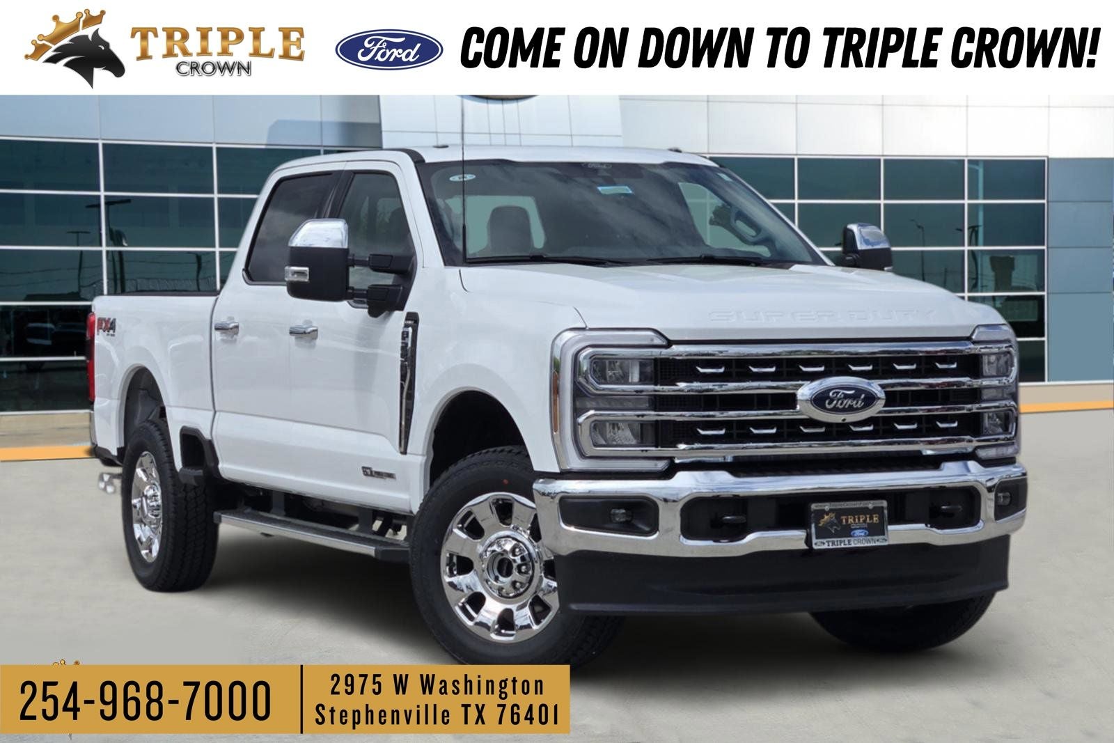 2026 Ford F-250SD Lariat in Oxford White — front three-quarter view