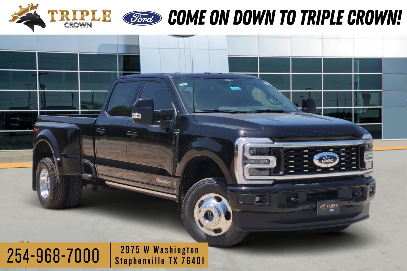 2026 Ford F-350SD Platinum DRW in Agate Black Metallic — front three-quarter view