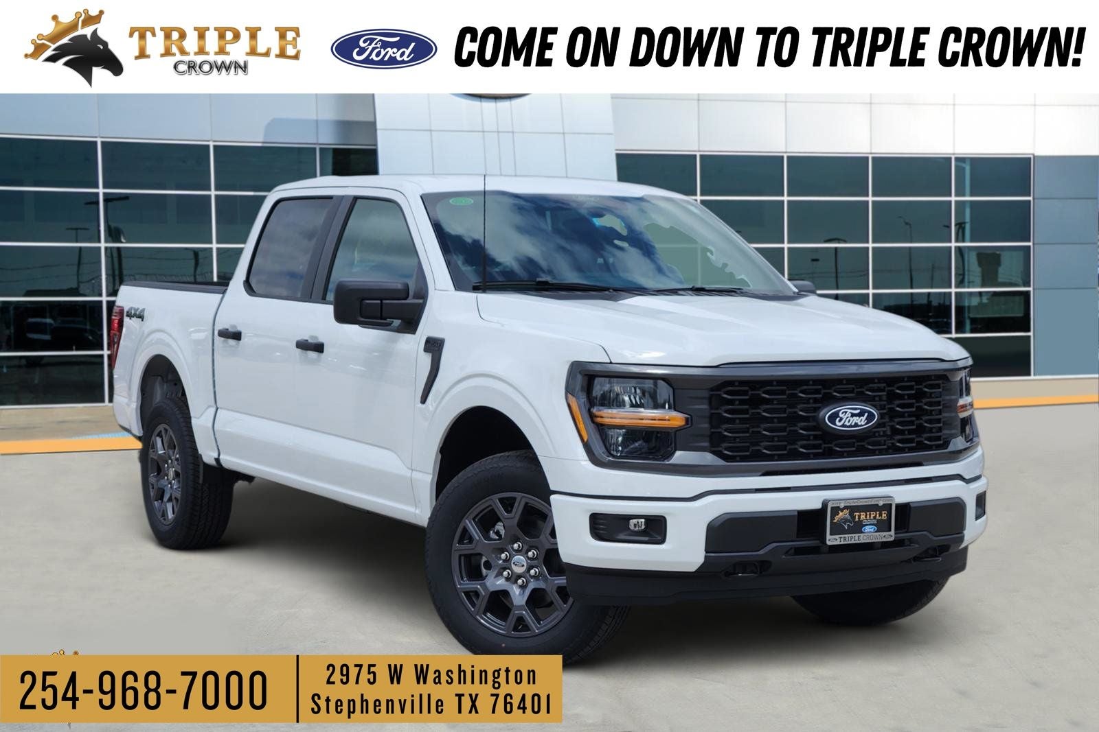 2026 Ford F-150 STX in Oxford White — front three-quarter view