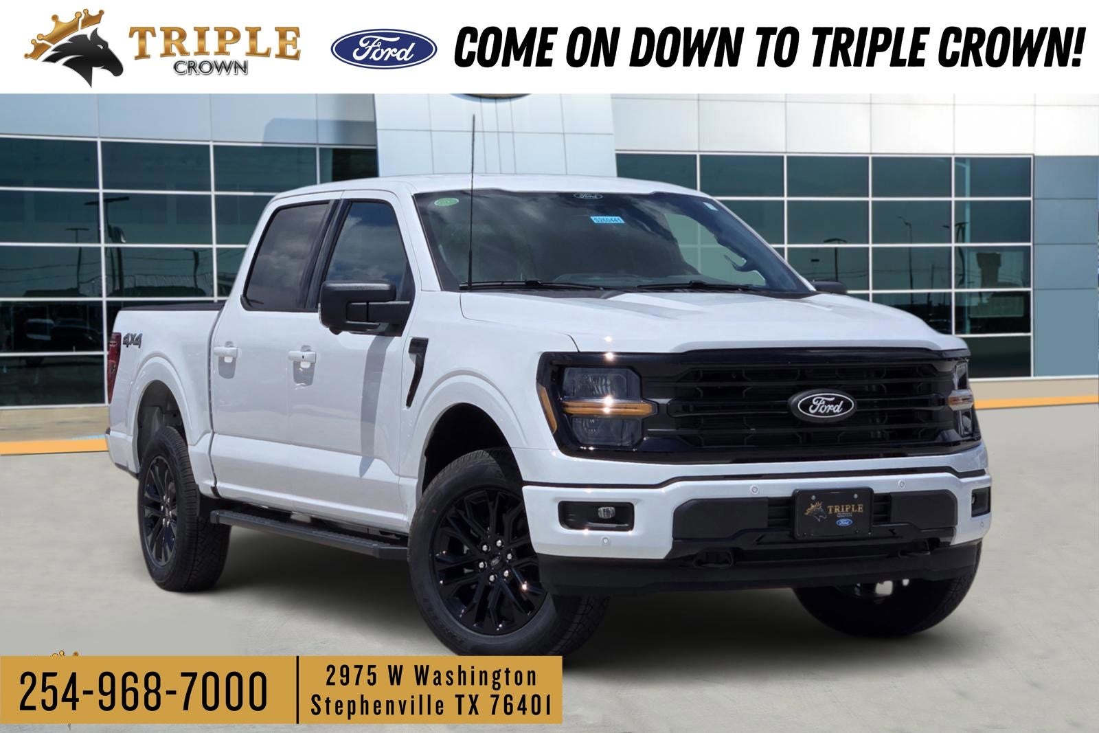 2026 Ford F-150 XLT in Oxford White — front three-quarter view