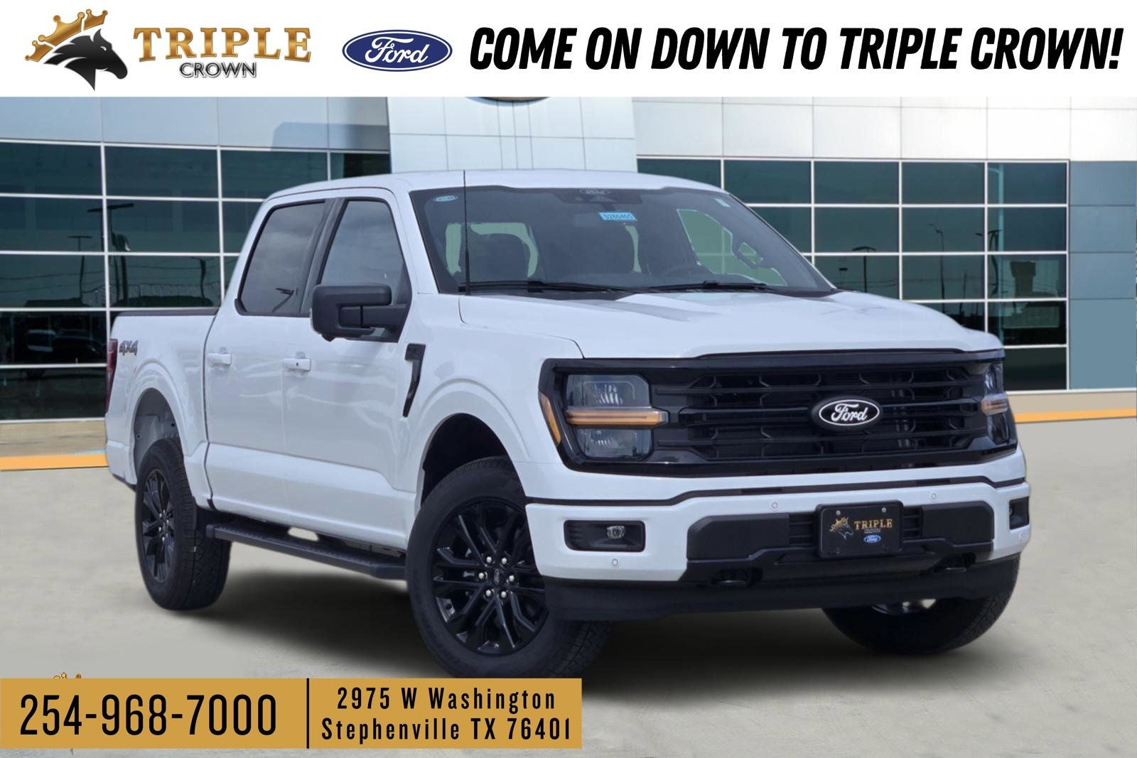 2026 Ford F-150 XLT in Oxford White — front three-quarter view