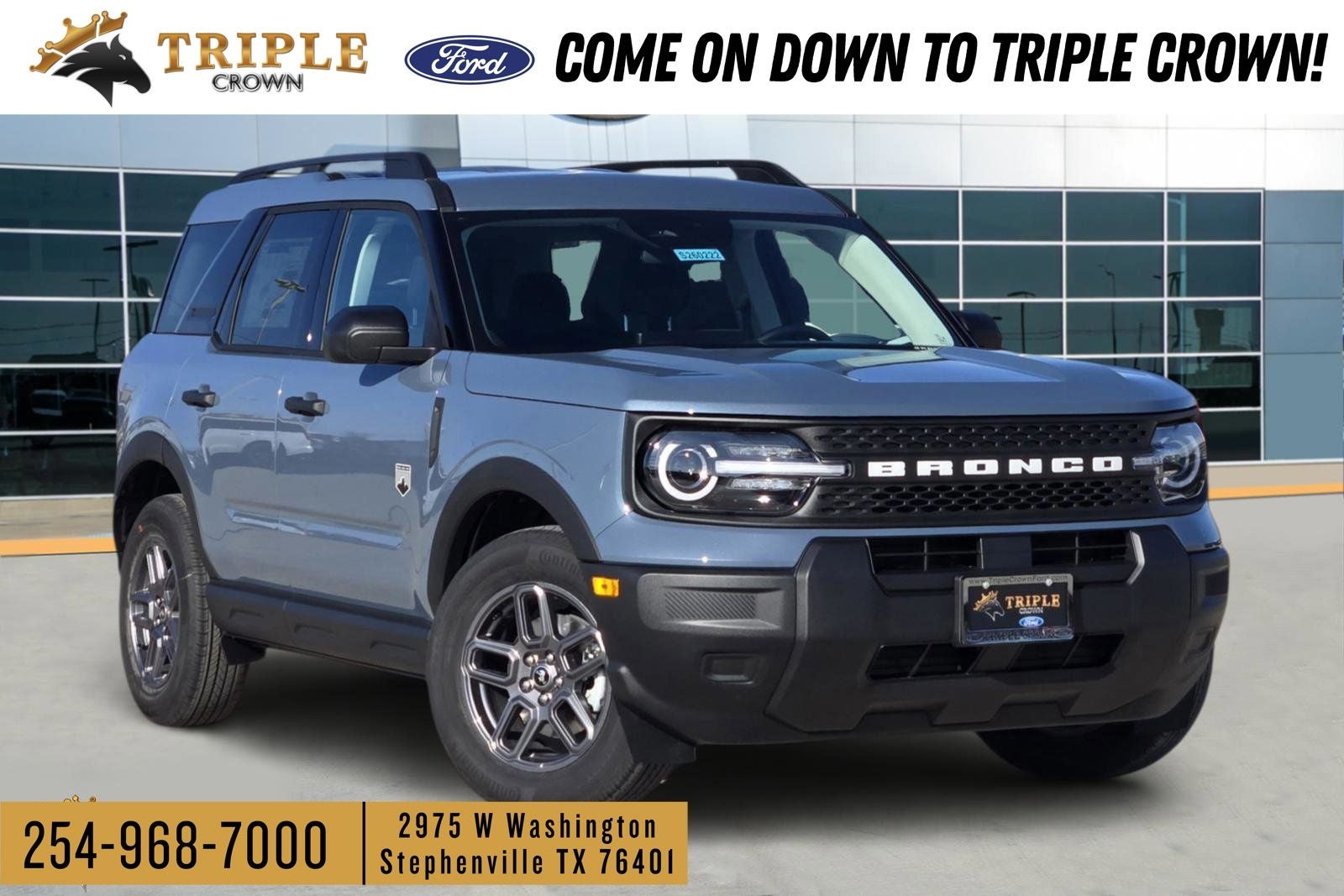 2026 Ford Bronco Sport Big Bend in Azure Gray Metallic Tri-Coat — front three-quarter view