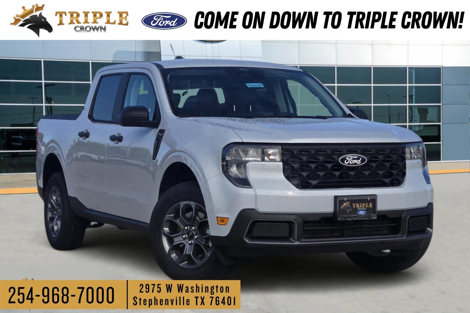 2026 Ford Maverick XLT in Space White Metallic — front three-quarter view