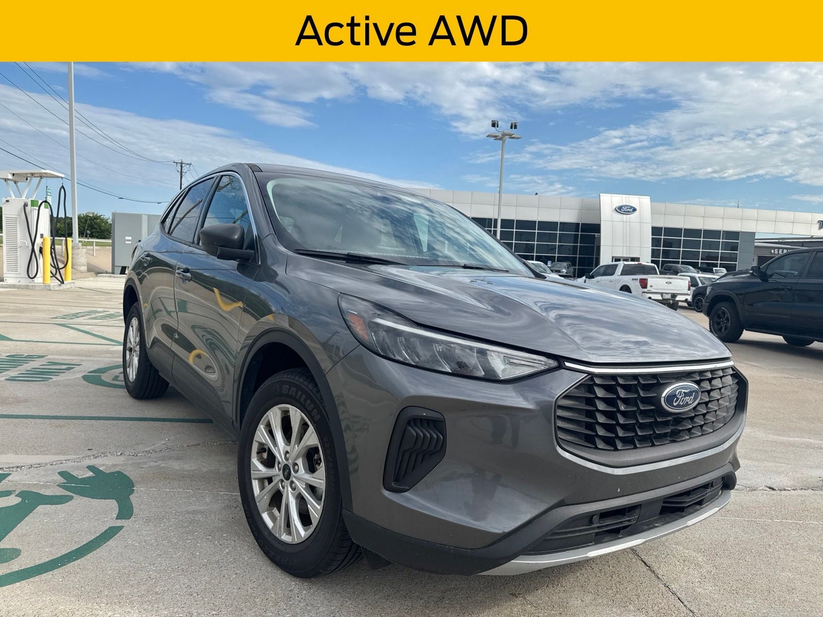 2024 Ford Escape Active in Gray Metallic — front three-quarter view