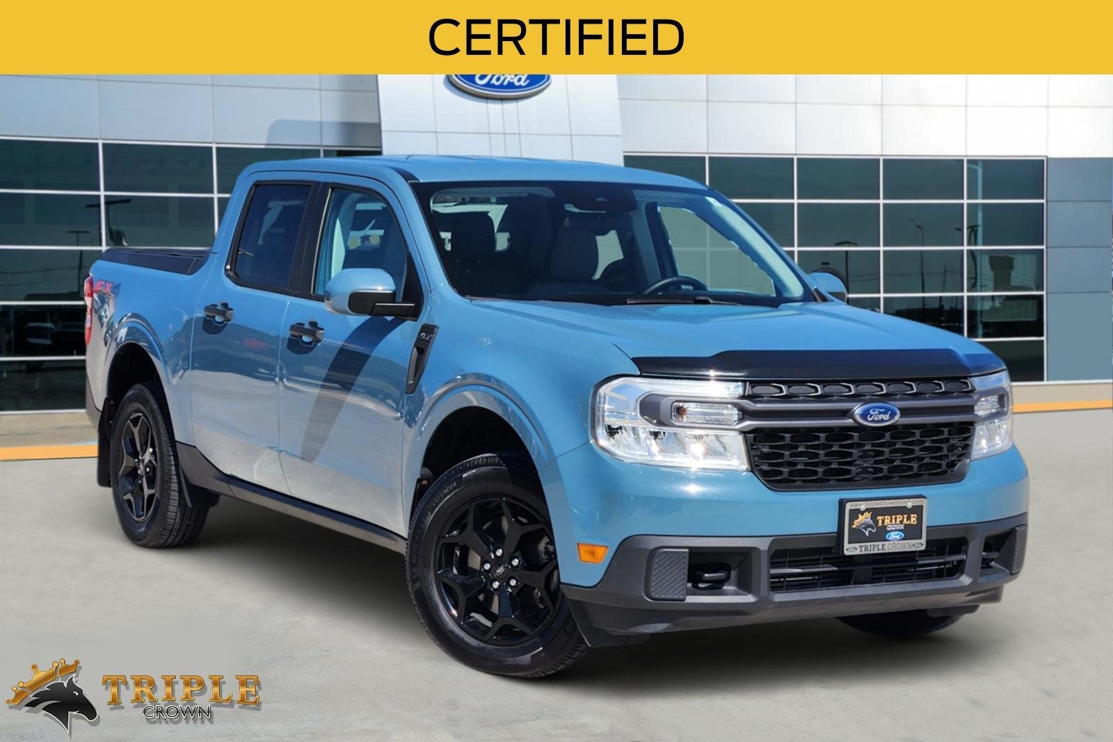 2023 Ford Maverick XLT in Area 51 — front three-quarter view