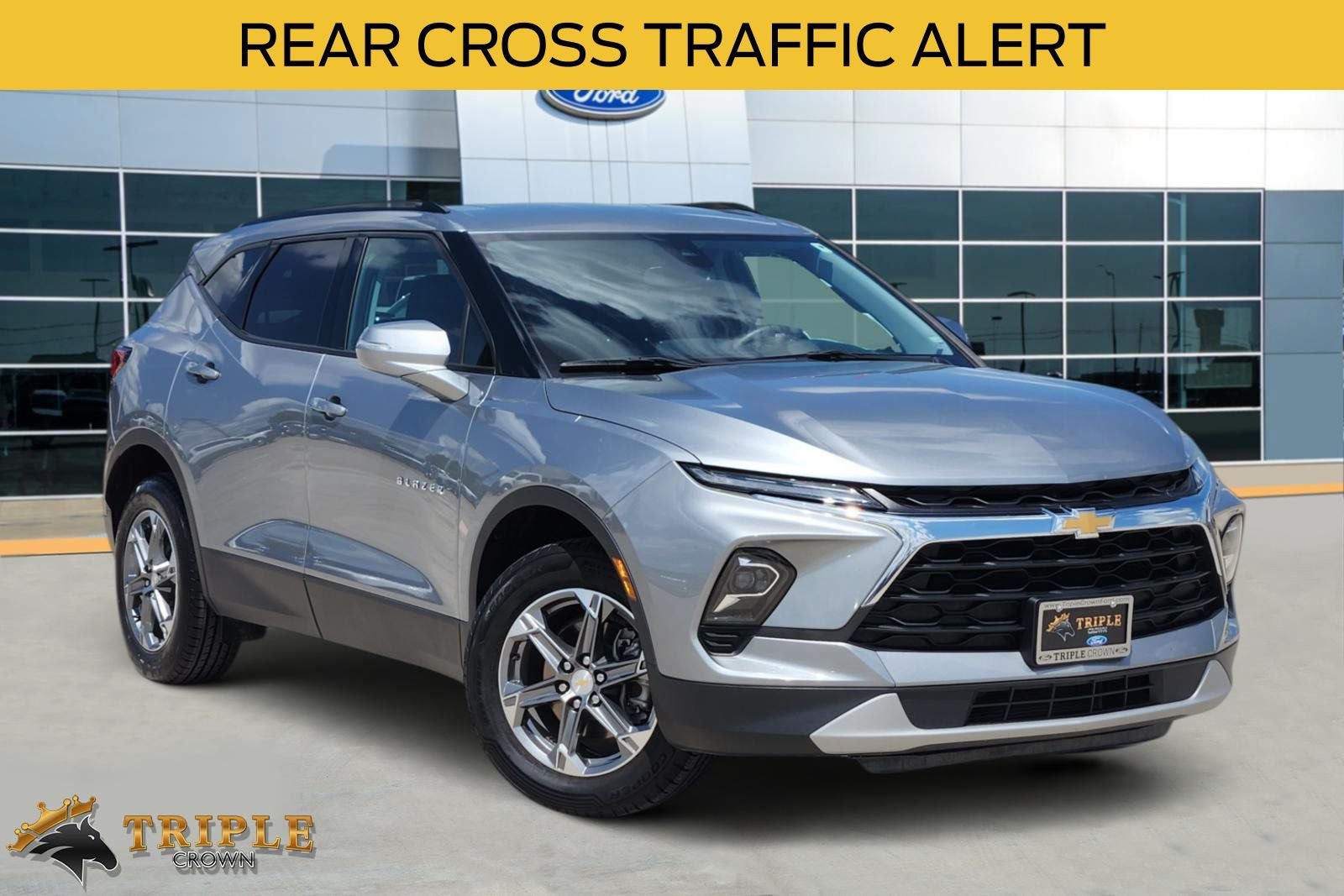 2024 Chevrolet Blazer LT in Sterling Gray Metallic — front three-quarter view