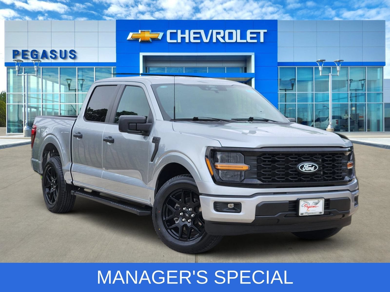 2024 Ford F-150 STX in Silver — front three-quarter view