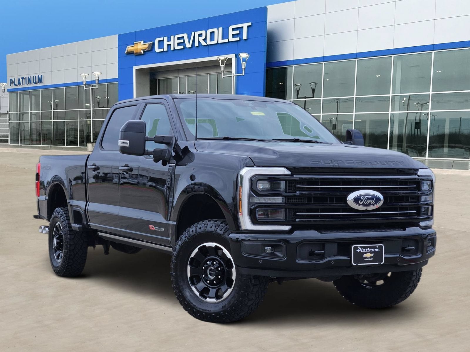 2025 Ford F-250 Platinum in Black — front three-quarter view
