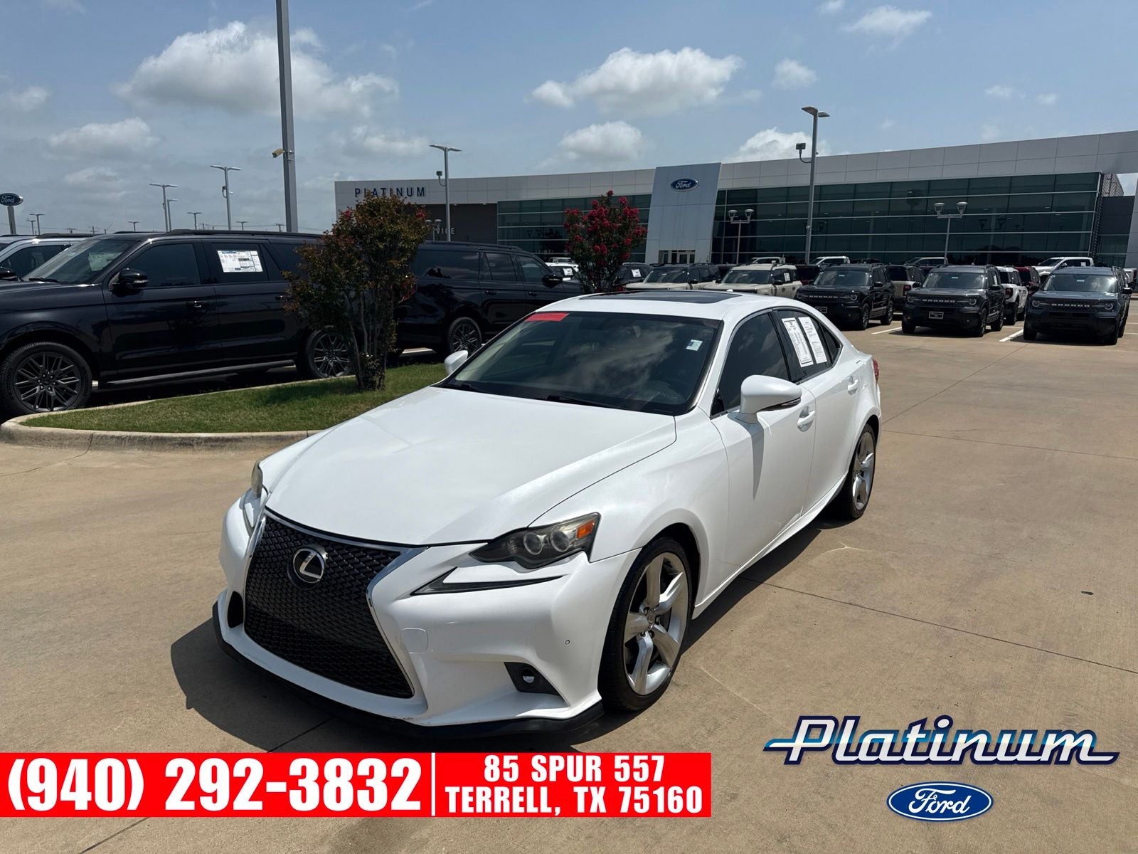 2014 Lexus IS 350 in Starfire Pearl — front three-quarter view