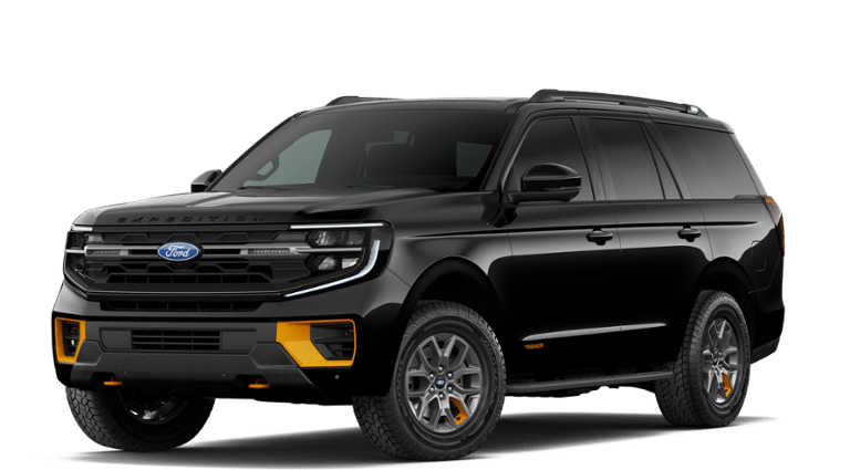 2027 Ford Expedition Tremor in Agate Black Metallic — front three-quarter view